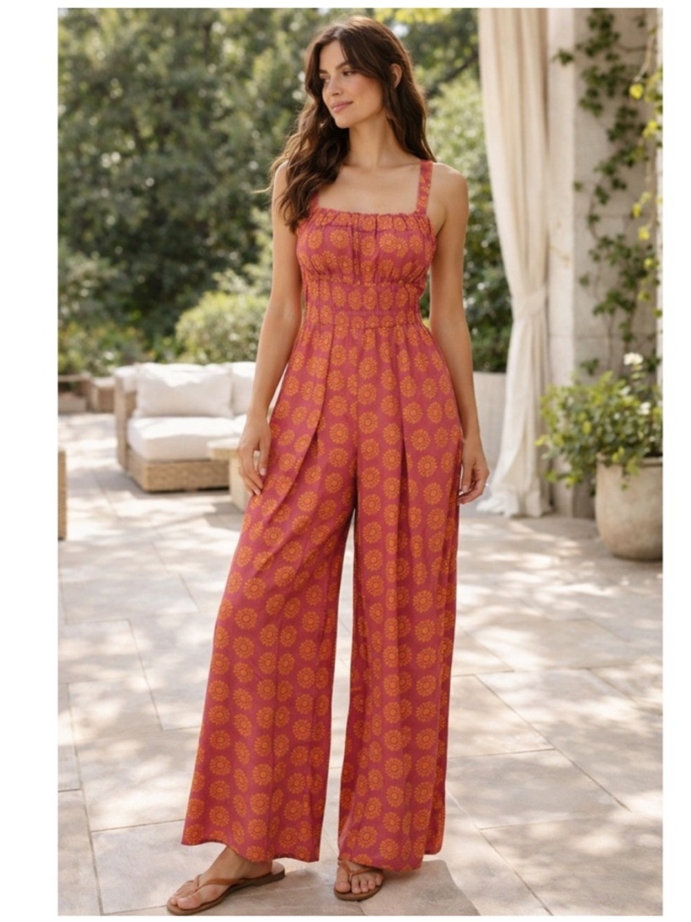 Urban Outfitters Ecote Lovas Linen Strappy Back Jumpsuit